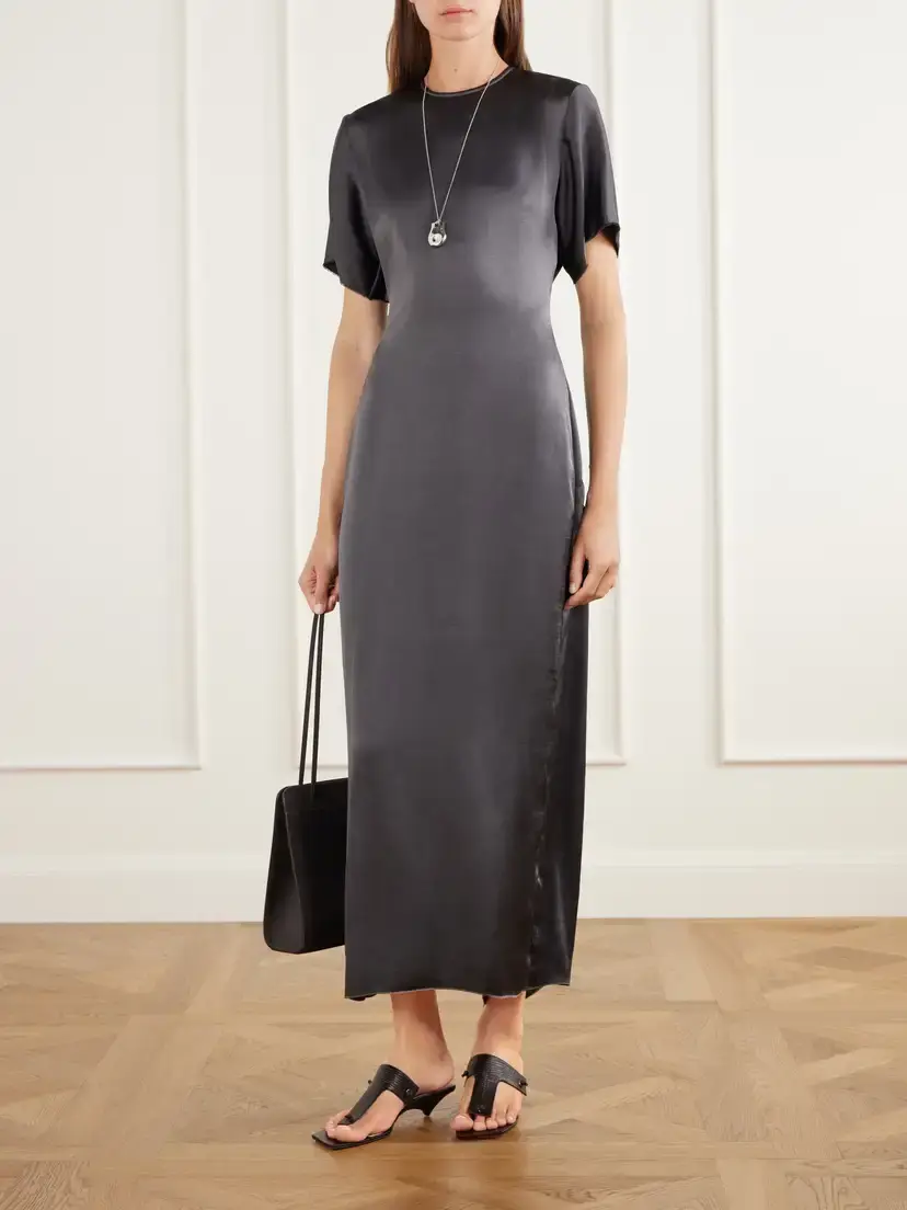 FFORME Imogen Draped Metallic Satin Maxi Dress | Thumbnail 2