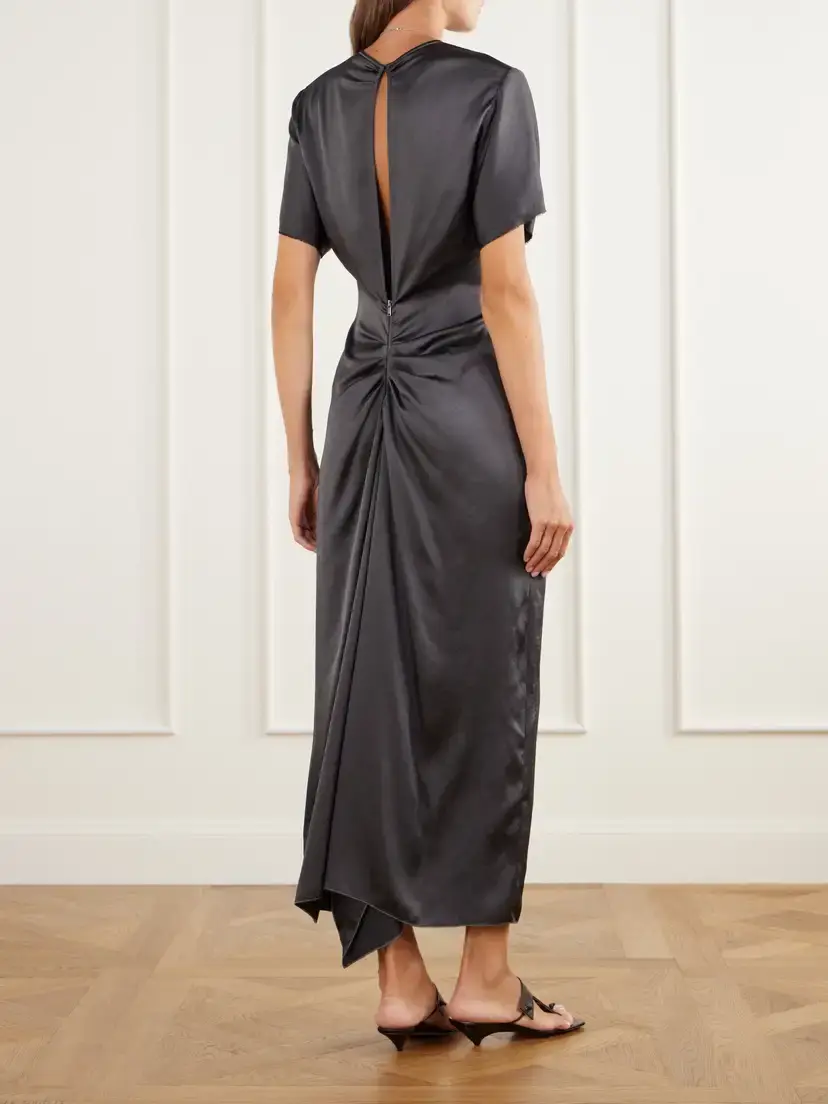 FFORME Imogen Draped Metallic Satin Maxi Dress | Thumbnail 3