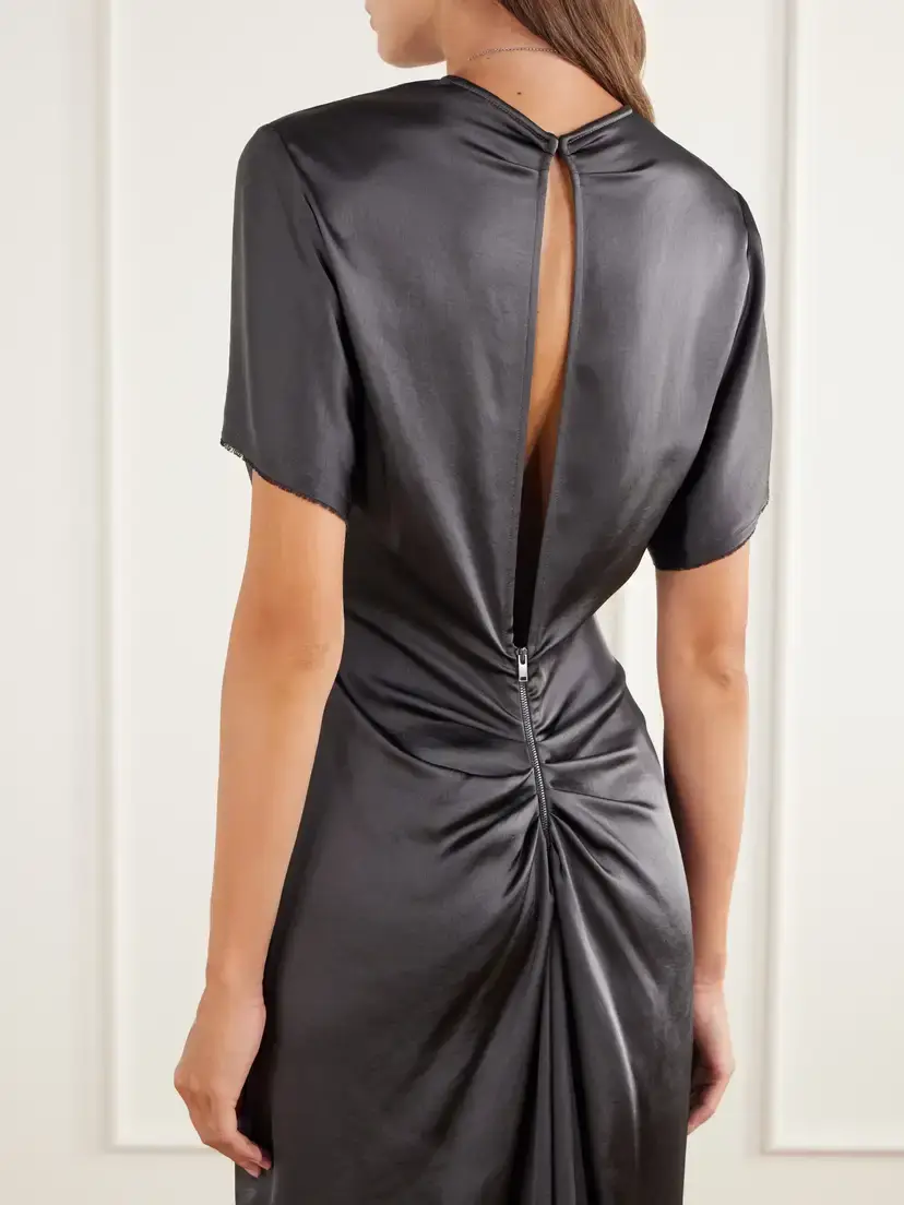 FFORME Imogen Draped Metallic Satin Maxi Dress | Thumbnail 4