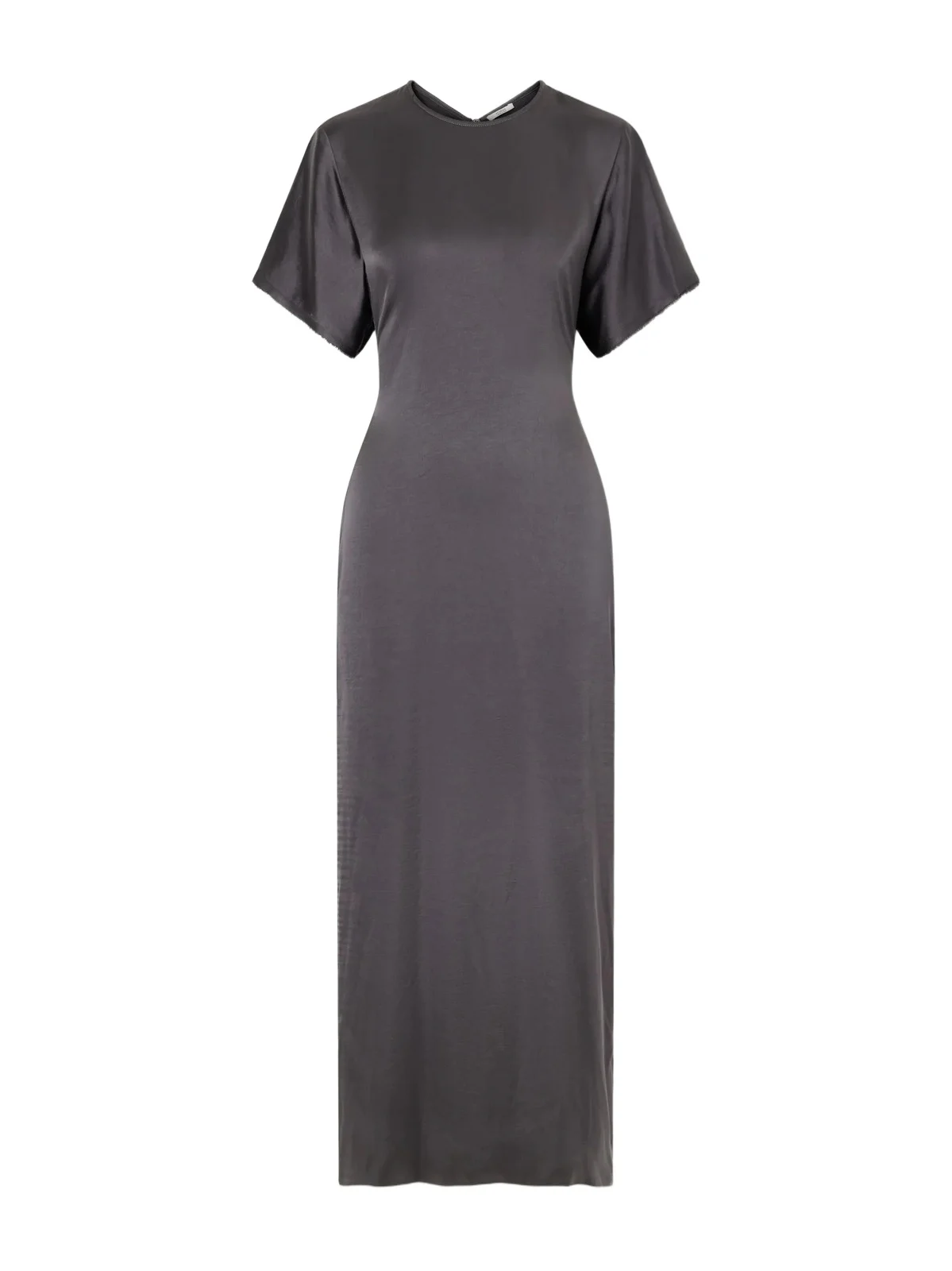Imogen Draped Metallic Satin Maxi Dress