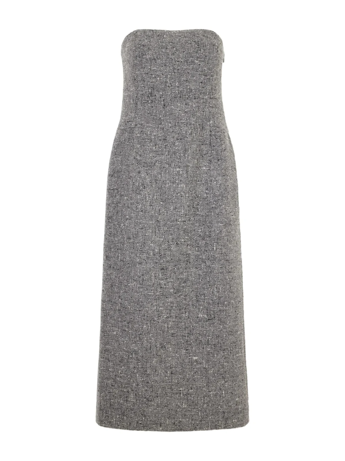 Auralee Strapless Wool-tweed Midi Dress