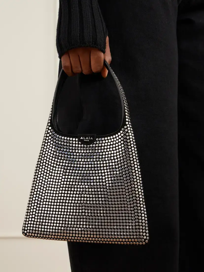 Alaïa Studded Leather-trimmed Suede Shoulder Bag | Thumbnail 2