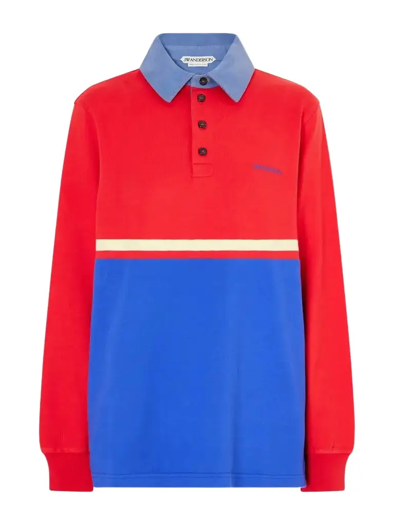 Contrast Collar Embroidered Striped Cotton-jersey Polo Shirt Contrast Collar Embroidered Striped Cotton-jersey Polo Shirt