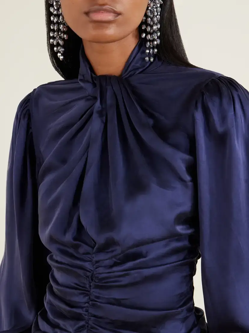 Isabel Marant Depsona Ruched Silk-satin Blouse | Thumbnail 5 Isabel Marant Depsona Ruched Silk-satin Blouse | Thumbnail 5
