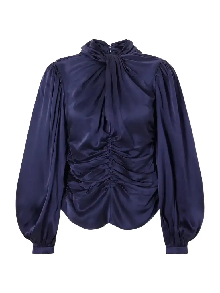 Isabel Marant Depsona Ruched Silk-satin Blouse