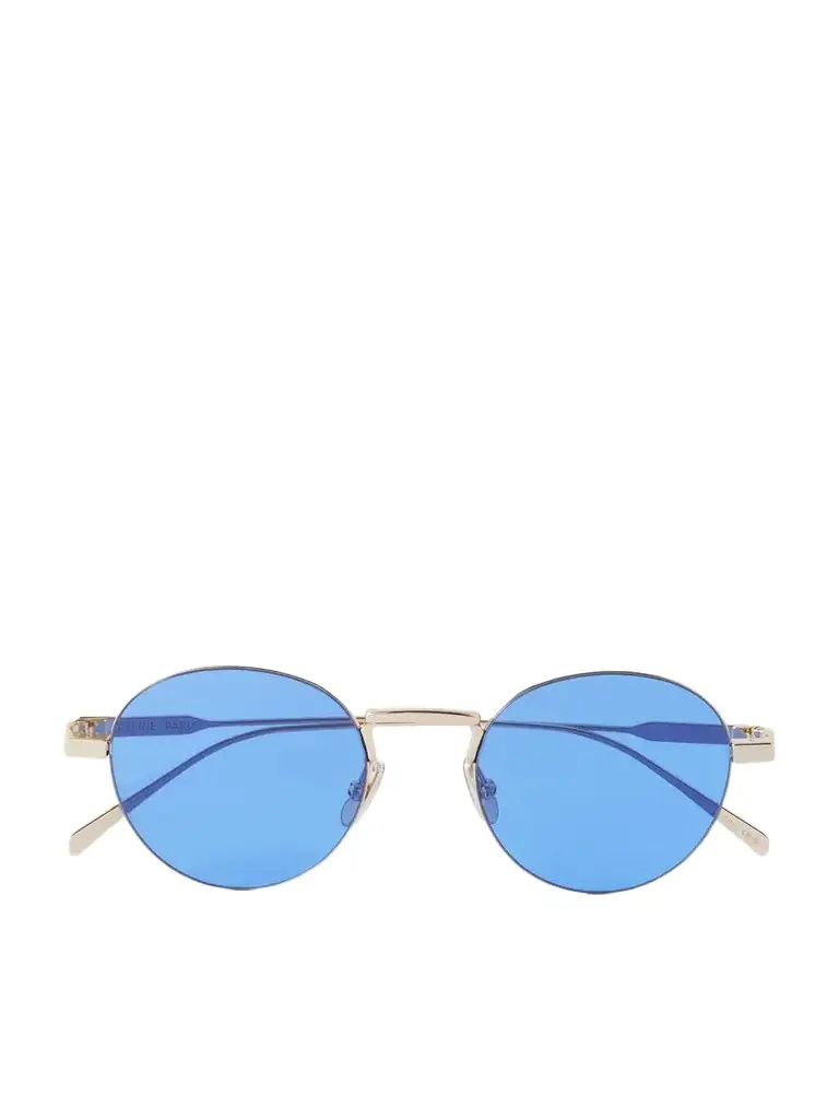 CELINE Eyewear Round-frame Gold-tone Sunglasses