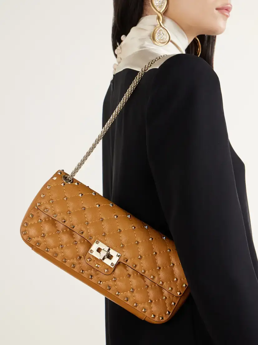 Valentino Garavani Spike Small Studded Quilted Leather Shoulder Bag | Thumbnail 2