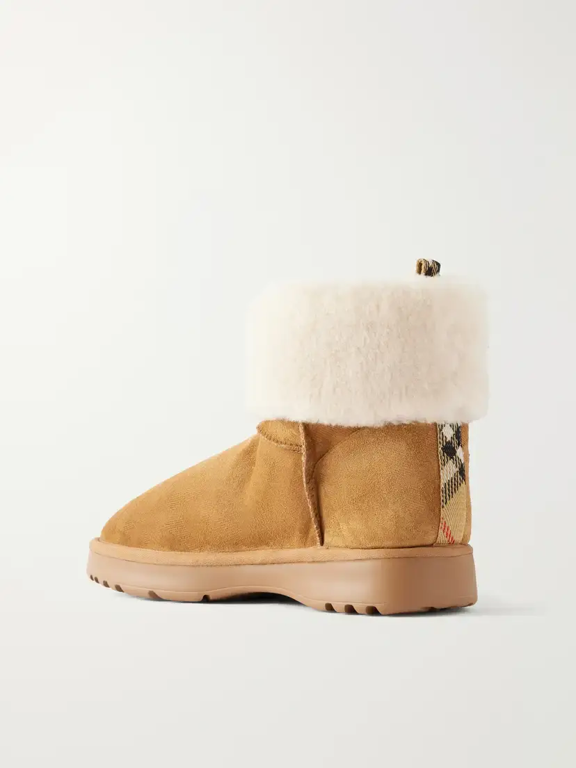 Burberry Shearling-trimmed Suede Ankle Boots | Thumbnail 3