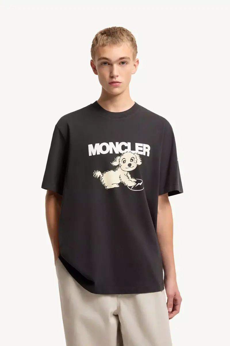 Moncler Dog Print Cotton T-shirt | Thumbnail 5 Moncler Dog Print Cotton T-shirt | Thumbnail 5