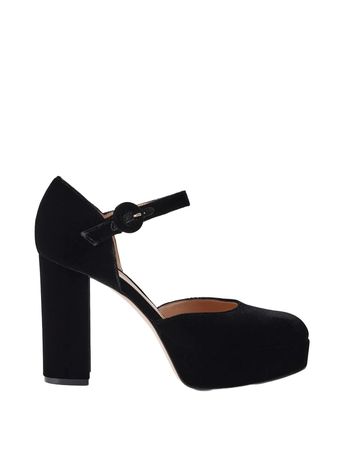 Gianvito Rossi Velvet 70 Platform Mary-Jane Pumps