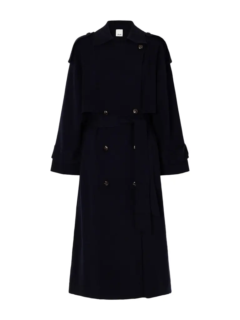Allude Belted wool and cashmere-blend trench coat