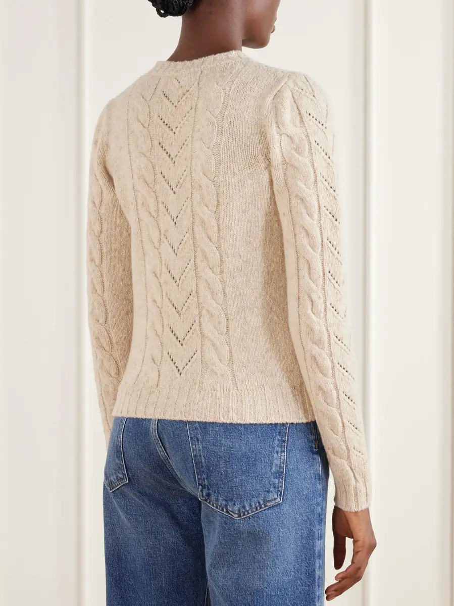 Max Mara Samba cable-knit wool and cashmere-blend sweater | Thumbnail 4 Max Mara Samba cable-knit wool and cashmere-blend sweater | Thumbnail 4