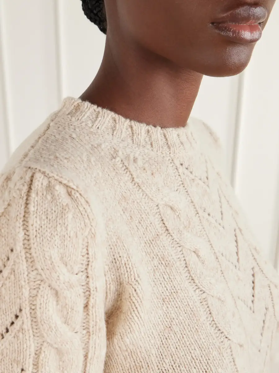 Max Mara Samba cable-knit wool and cashmere-blend sweater | Thumbnail 5 Max Mara Samba cable-knit wool and cashmere-blend sweater | Thumbnail 5