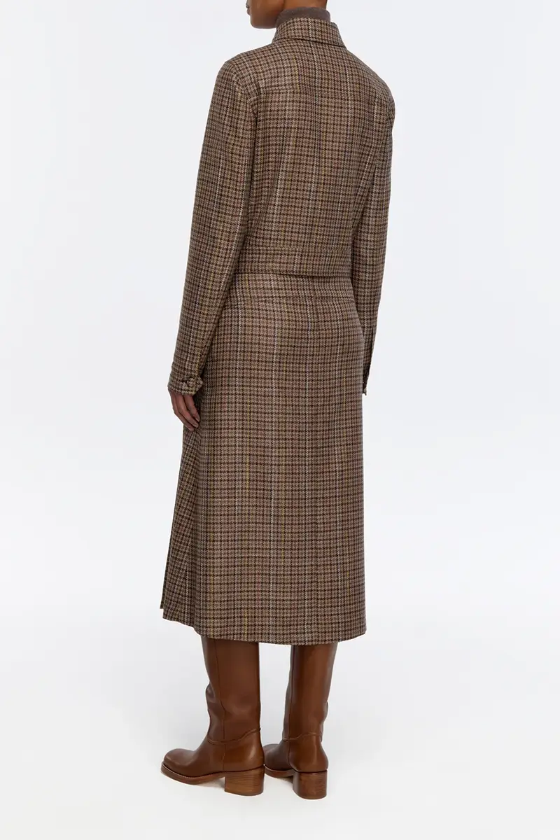 Gabriela Hearst Thereza Jacket in Camel Multi Wool Silk Houndstooth | Thumbnail 4 Gabriela Hearst Thereza Jacket in Camel Multi Wool Silk Houndstooth | Thumbnail 4