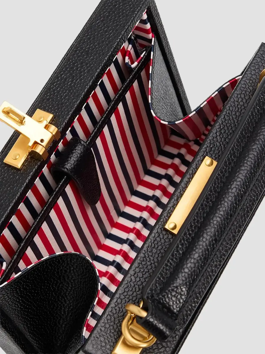 Thom Browne Women's Micro Pebble Leather Attaché Case | Thumbnail 4 Thom Browne Women's Micro Pebble Leather Attaché Case | Thumbnail 4
