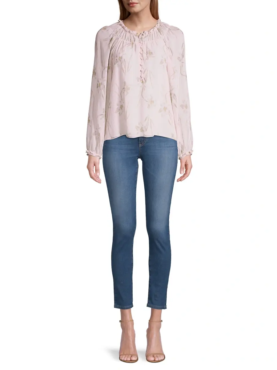 REBECCA TAYLOR Women's Daffodil Silk Blouse | Thumbnail 2