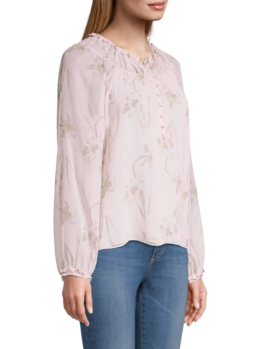 REBECCA TAYLOR Women's Daffodil Silk Blouse | Thumbnail 4