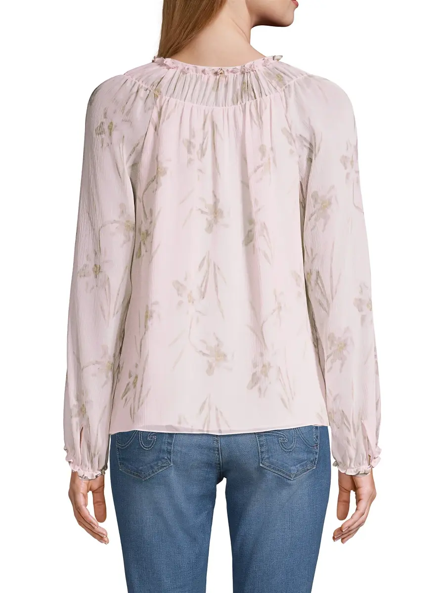 REBECCA TAYLOR Women's Daffodil Silk Blouse | Thumbnail 5