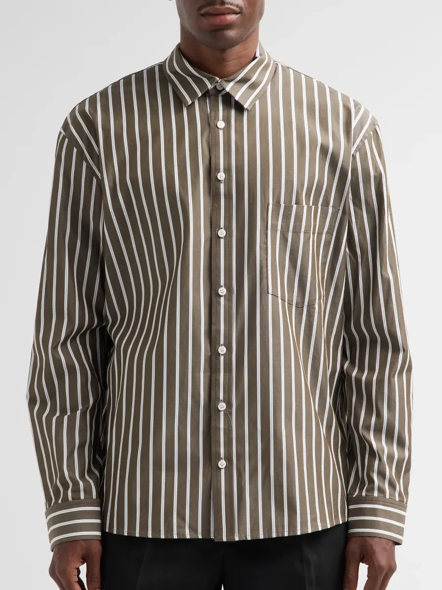 Simkhai Men's Khalied Oversized Striped Cotton Poplin Shirt | Thumbnail 5 Simkhai Men's Khalied Oversized Striped Cotton Poplin Shirt | Thumbnail 5