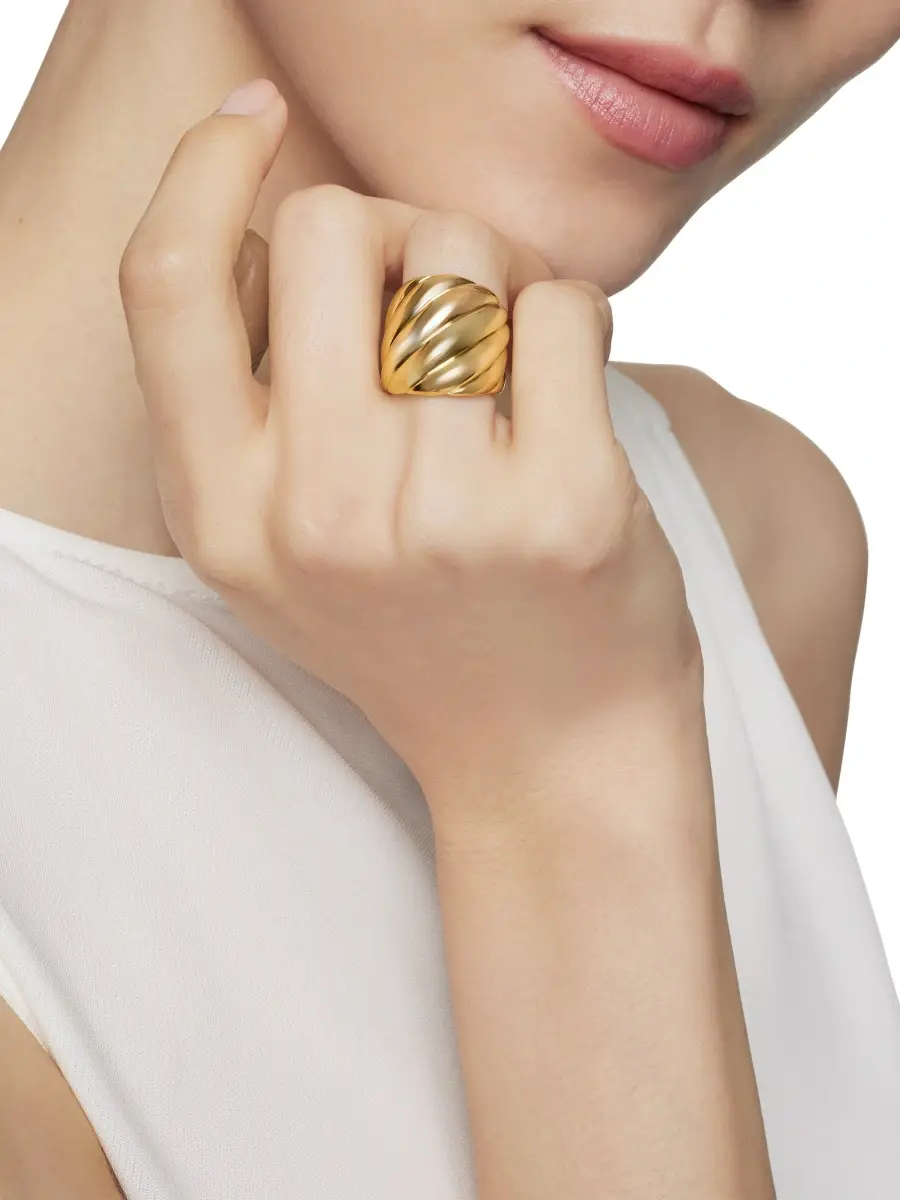 David Yurman Women's Sculpted Cable Ring in 18K Yellow | Thumbnail 2 David Yurman Women's Sculpted Cable Ring in 18K Yellow | Thumbnail 2
