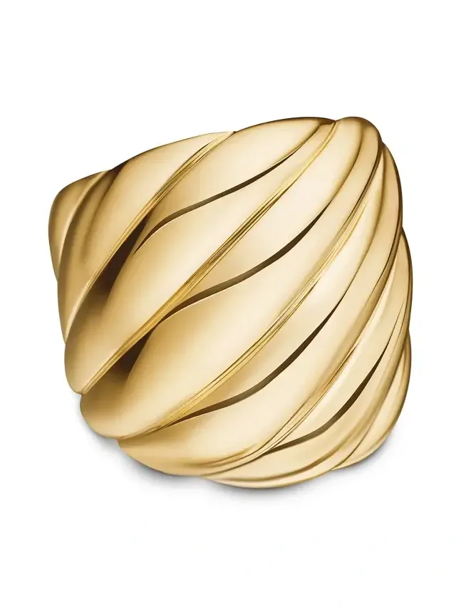 Women's Sculpted Cable Ring in 18K Yellow Gold Women's Sculpted Cable Ring in 18K Yellow Gold