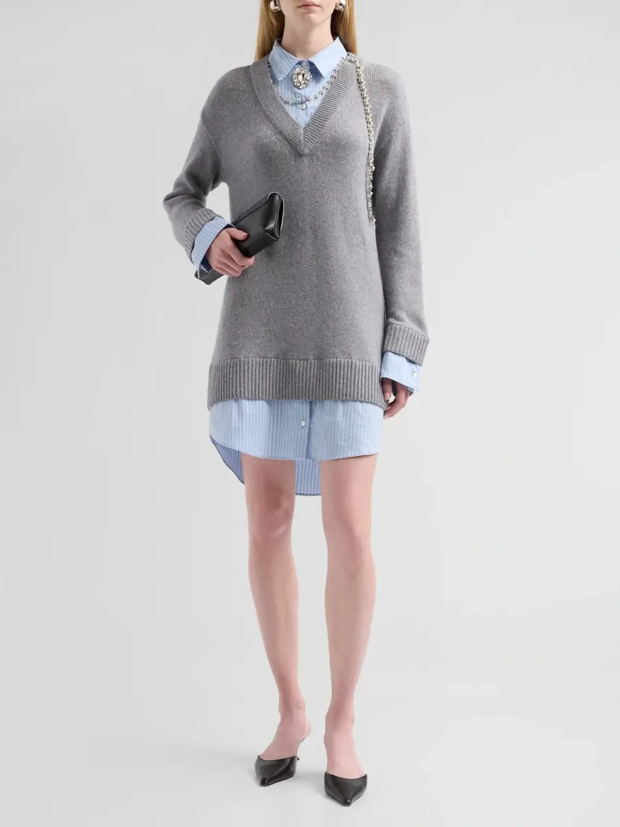 Cinq à Sept Women's Santina Mixed-Media Mini Sweaterdress | Thumbnail 2 Cinq à Sept Women's Santina Mixed-Media Mini Sweaterdress | Thumbnail 2