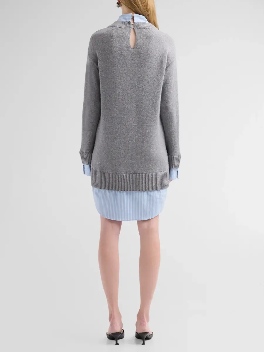 Cinq à Sept Women's Santina Mixed-Media Mini Sweaterdress | Thumbnail 3 Cinq à Sept Women's Santina Mixed-Media Mini Sweaterdress | Thumbnail 3