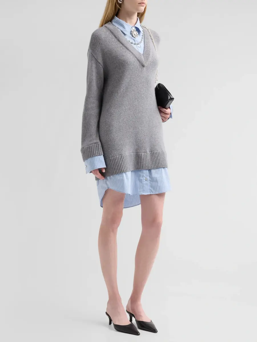 Cinq à Sept Women's Santina Mixed-Media Mini Sweaterdress | Thumbnail 4 Cinq à Sept Women's Santina Mixed-Media Mini Sweaterdress | Thumbnail 4
