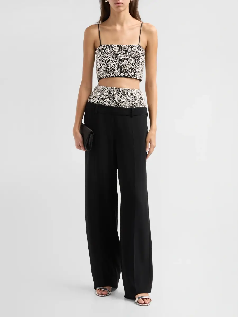 Cinq à Sept Women's Ivy Dionne Crystal-Embellished Wide-Leg Pants | Thumbnail 2 Cinq à Sept Women's Ivy Dionne Crystal-Embellished Wide-Leg Pants | Thumbnail 2