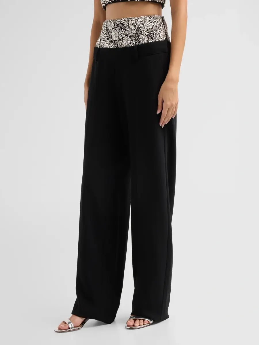 Cinq à Sept Women's Ivy Dionne Crystal-Embellished Wide-Leg Pants | Thumbnail 4 Cinq à Sept Women's Ivy Dionne Crystal-Embellished Wide-Leg Pants | Thumbnail 4