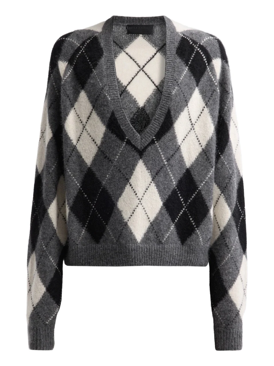 Nili Lotan Women's Feron Argyle Cashmere-Silk Sweater