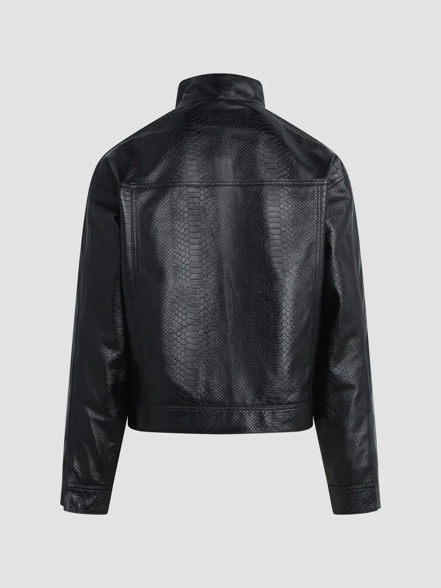 Hudson Jeans Men's Python-Embossed Leather Jacket | Thumbnail 7 Hudson Jeans Men's Python-Embossed Leather Jacket | Thumbnail 7