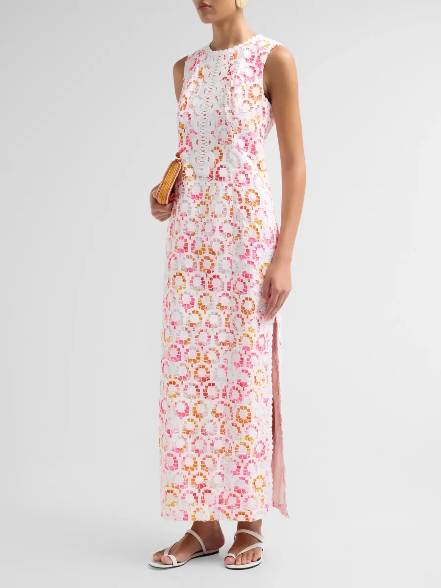 Lilly Pulitzer Women's Kitt Lace-Overlay Maxi Shift Dress | Thumbnail 4 Lilly Pulitzer Women's Kitt Lace-Overlay Maxi Shift Dress | Thumbnail 4