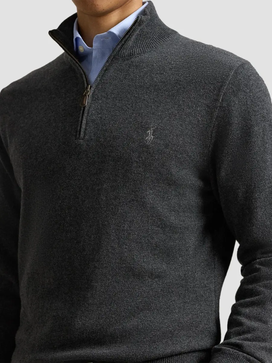 Polo Ralph Lauren Men's Logo Wool Quarter-Zip Sweater | Thumbnail 5