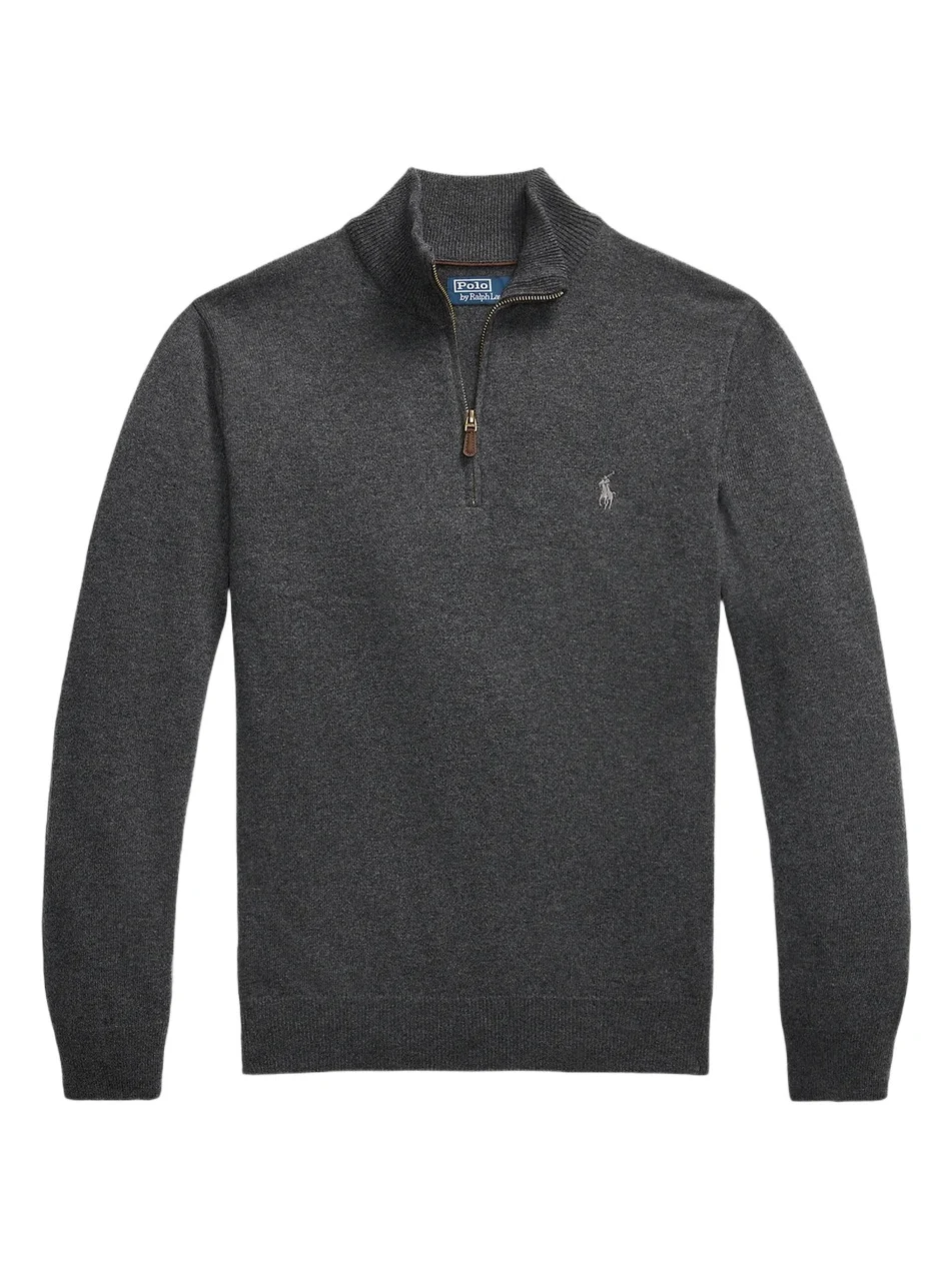 Men's Logo Wool Quarter-Zip Sweater Men's Logo Wool Quarter-Zip Sweater
