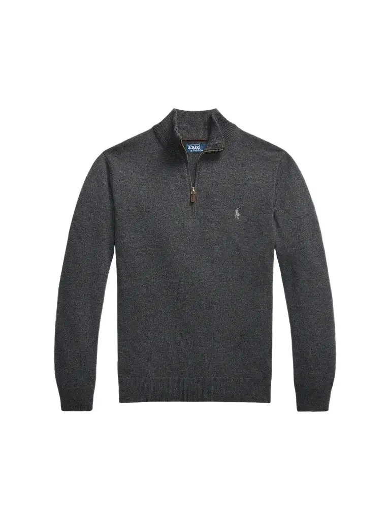 Polo Ralph Lauren Men's Logo Wool Quarter-Zip Sweater
