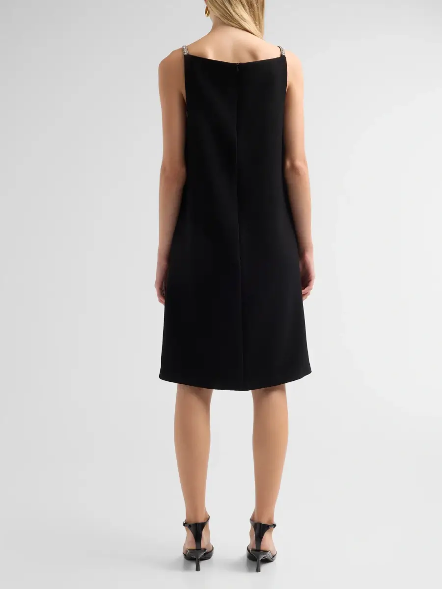 Teri Jon by Rickie Freeman Women's Rhinestone Strap Crepe Midi Slipdress | Thumbnail 3 Teri Jon by Rickie Freeman Women's Rhinestone Strap Crepe Midi Slipdress | Thumbnail 3