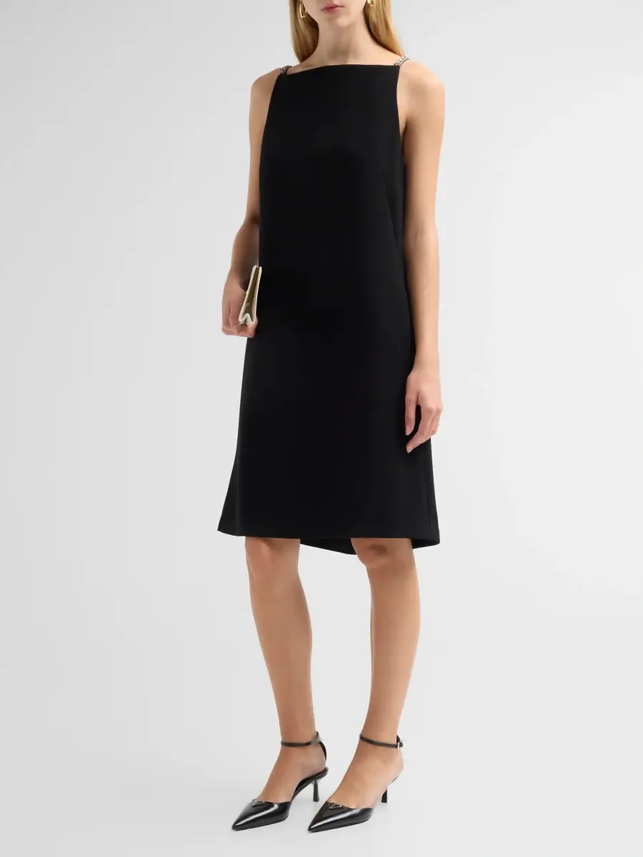 Teri Jon by Rickie Freeman Women's Rhinestone Strap Crepe Midi Slipdress | Thumbnail 4 Teri Jon by Rickie Freeman Women's Rhinestone Strap Crepe Midi Slipdress | Thumbnail 4