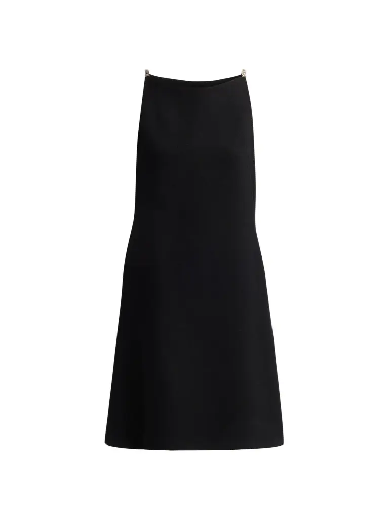 Teri Jon by Rickie Freeman Women's Rhinestone Strap Crepe Midi Slipdress