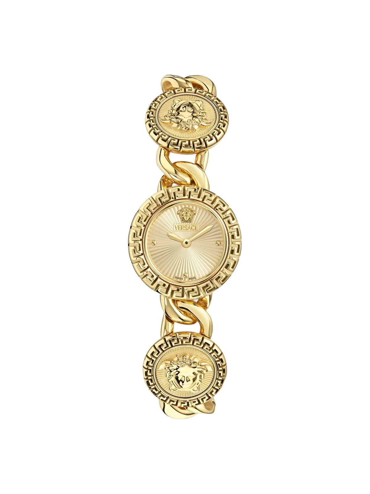 Versace Women's La Greca Stud Icon Goldtone Stainless Steel Bracelet Watch/28MM