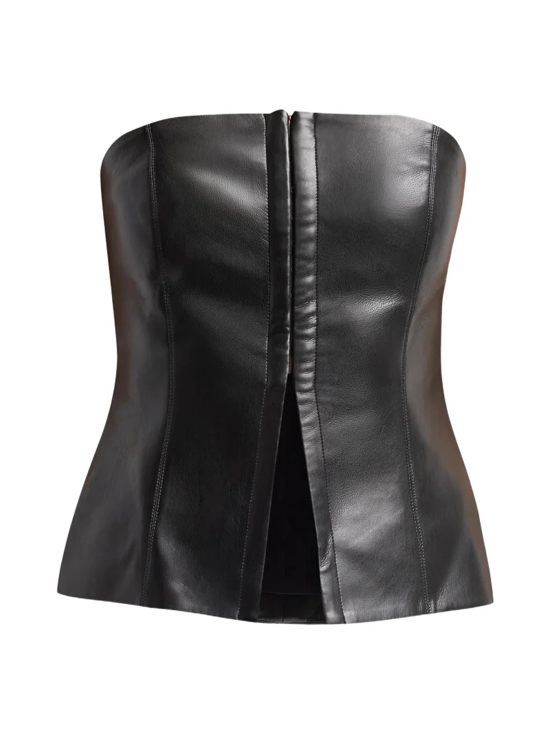 Women's Pat Faux Leather Vest Top Women's Pat Faux Leather Vest Top