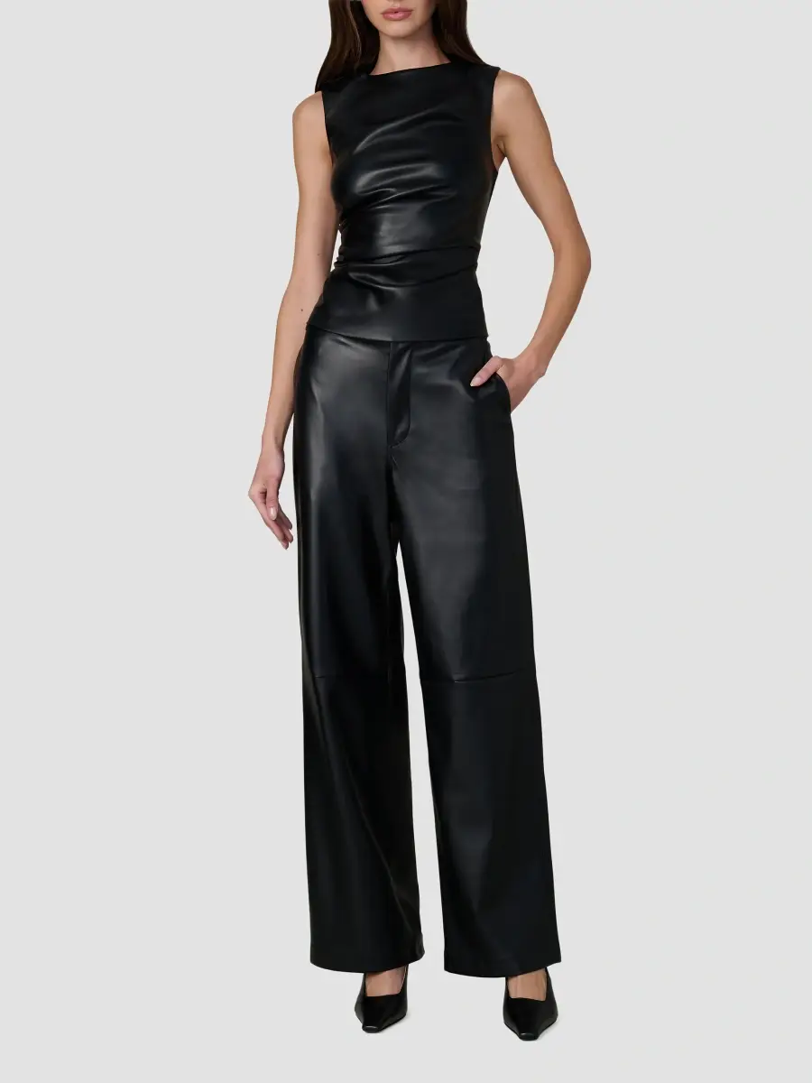 Joe's Jeans Women's The Meg Faux-Leather Top | Thumbnail 2 Joe's Jeans Women's The Meg Faux-Leather Top | Thumbnail 2