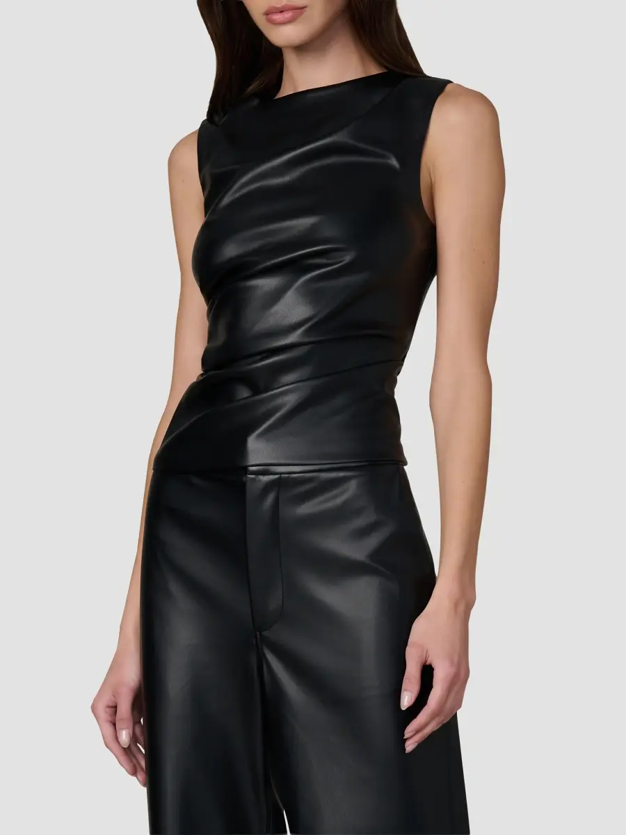Joe's Jeans Women's The Meg Faux-Leather Top | Thumbnail 4 Joe's Jeans Women's The Meg Faux-Leather Top | Thumbnail 4