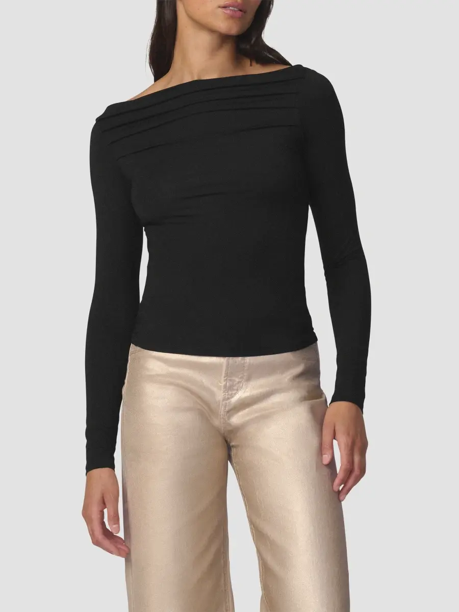 Joe's Jeans Women's The Pleated Off-the-Shoulder Top | Thumbnail 4 Joe's Jeans Women's The Pleated Off-the-Shoulder Top | Thumbnail 4