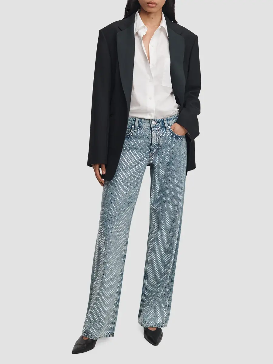 rag & bone Women's Cam Embellished Mid-Rise Straight-Leg Jeans | Thumbnail 2 rag & bone Women's Cam Embellished Mid-Rise Straight-Leg Jeans | Thumbnail 2