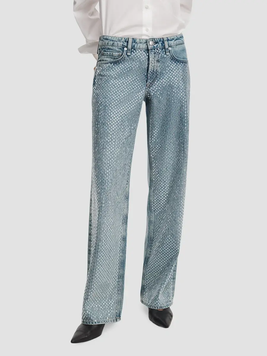rag & bone Women's Cam Embellished Mid-Rise Straight-Leg Jeans | Thumbnail 5 rag & bone Women's Cam Embellished Mid-Rise Straight-Leg Jeans | Thumbnail 5