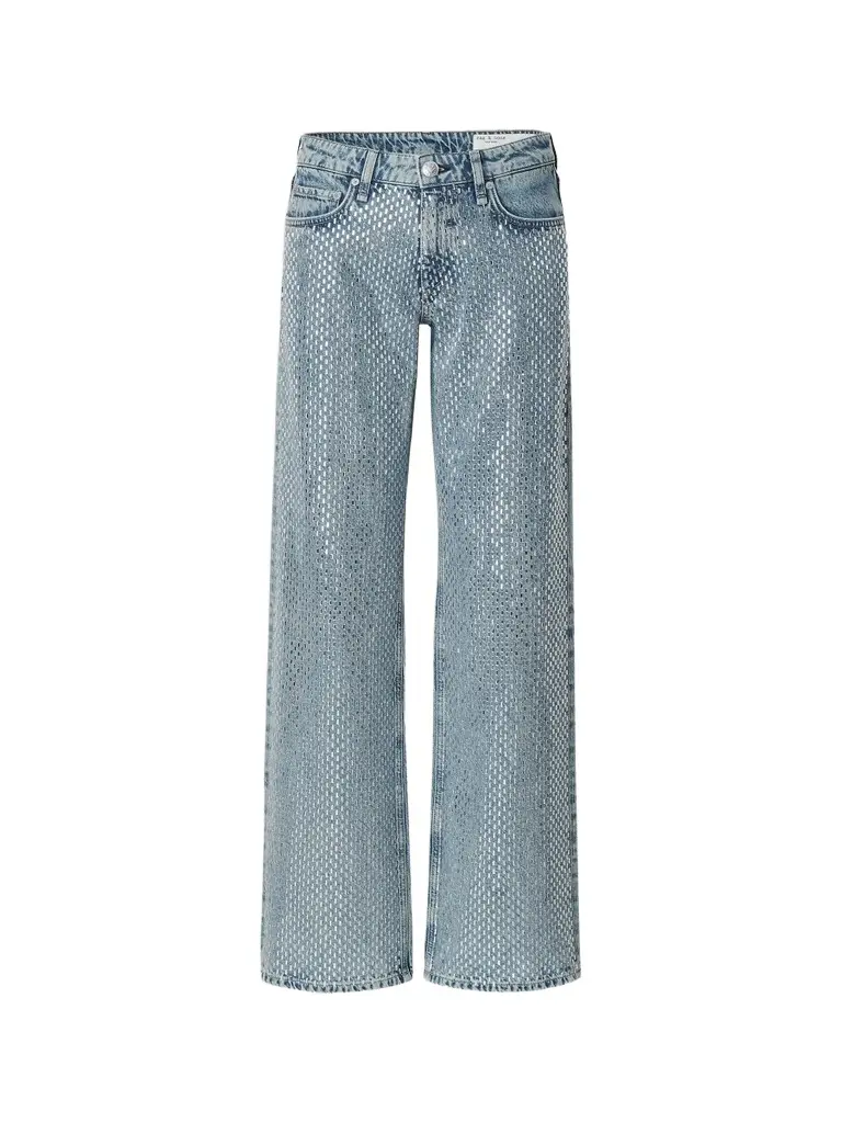 rag & bone Women's Cam Embellished Mid-Rise Straight-Leg Jeans