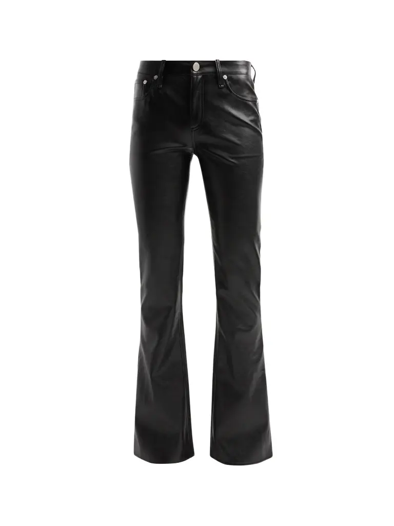 rag & bone Women's Kinsley Faux-Leather Low-Rise Boot-Cut Pants