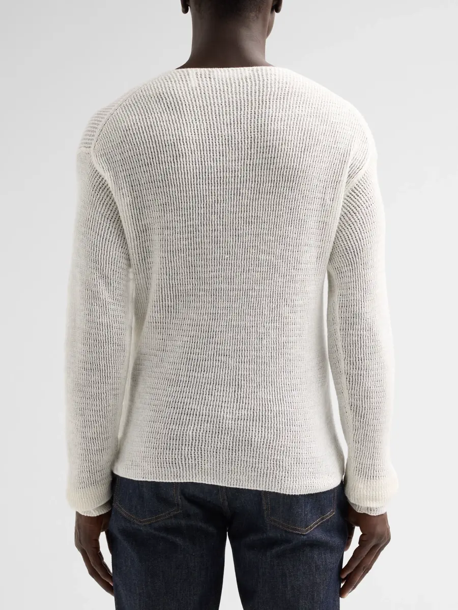 Helmut Lang Men's Textured Henley Top | Thumbnail 3 Helmut Lang Men's Textured Henley Top | Thumbnail 3