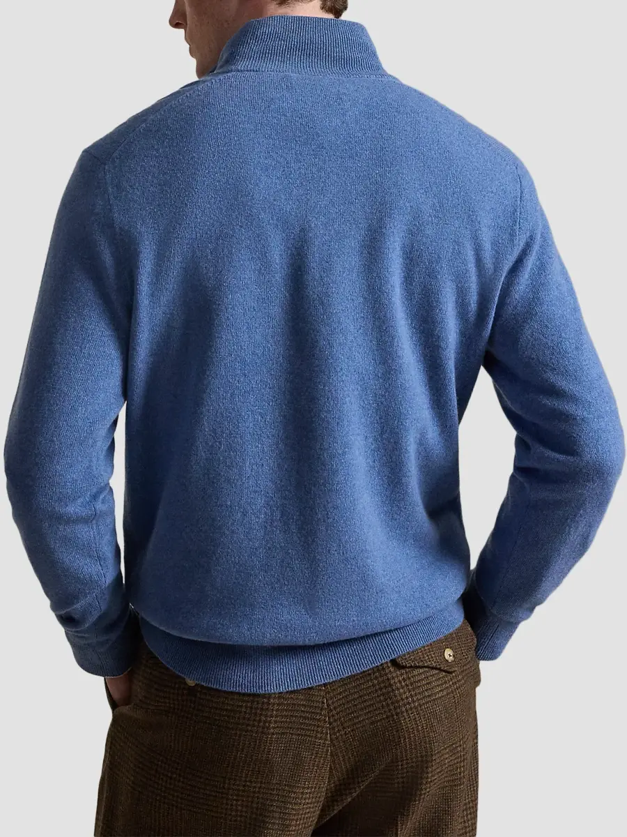 Polo Ralph Lauren Men's Logo Wool Quarter-Zip Sweater | Thumbnail 3 Polo Ralph Lauren Men's Logo Wool Quarter-Zip Sweater | Thumbnail 3